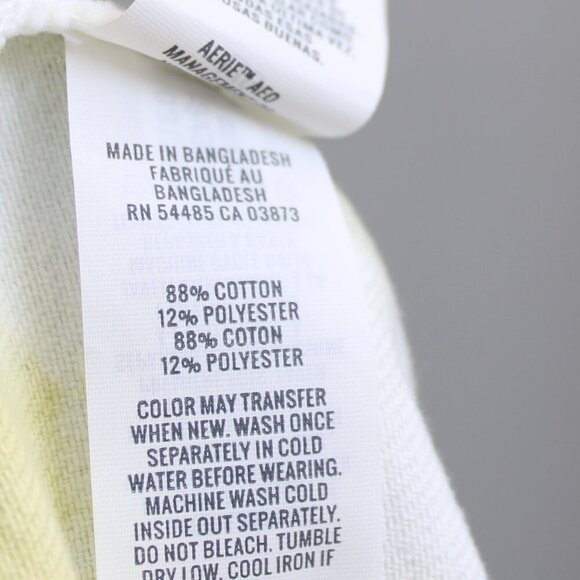 Aerie Distressed Tie-Dye Denim High-Rise Shorts Yellow White Size XL NWT - Picture 6 of 9